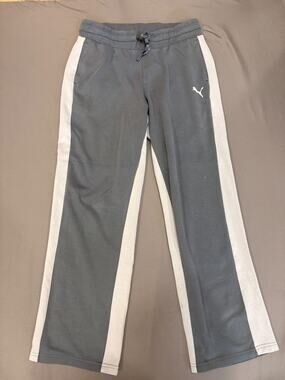 Puma Women's High-Waist Straight Wide Leg Sweatpants Size M Gray